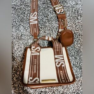 Steve Madden✨🤎🤍Tan and Cream Shoulder Bag with matching Card Holder